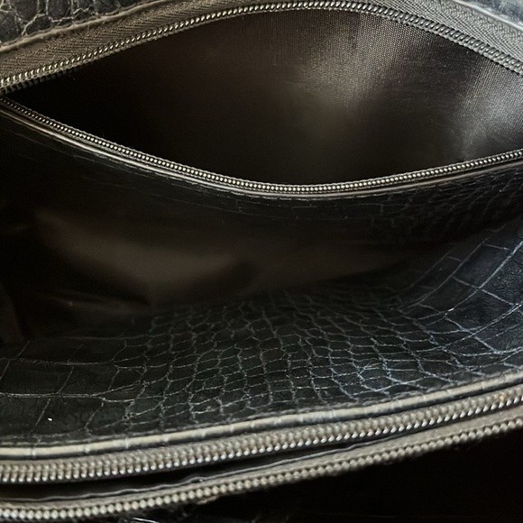 Be’is Black Croc Embossed Ultimate Work tote Travel Trolley Sleeve - Picture 6 of 13